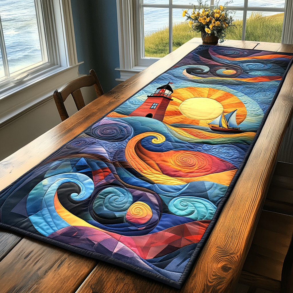 Seafarer Sanctuary Quilted Table Runner NCU0DK625