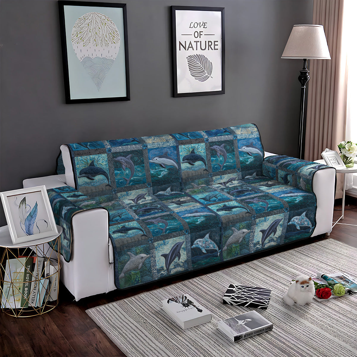 Seaside Serenity Quilted Sofa Cover NCU0PT1380