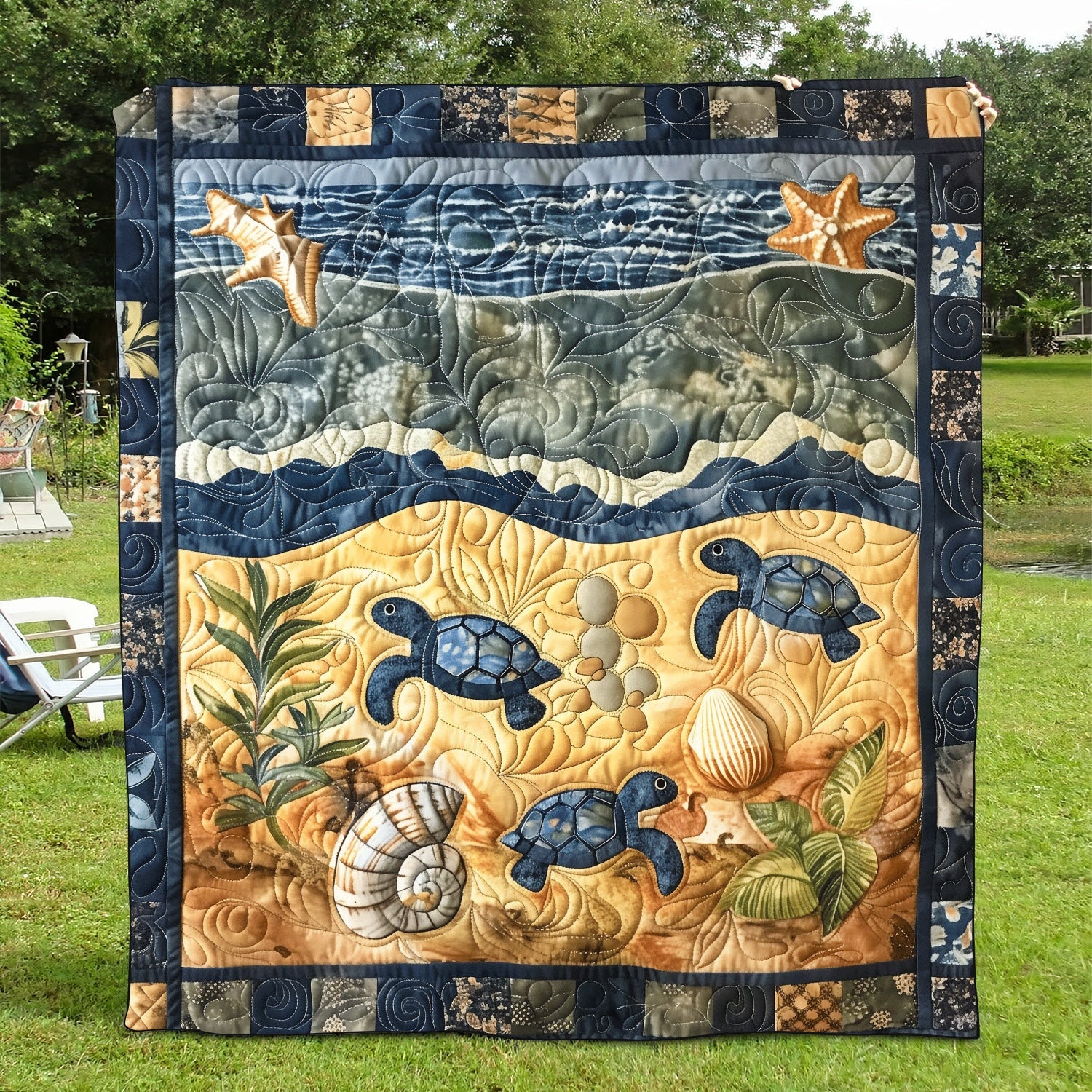 Seaward Hatchlings Quilted Blanket NCU0TH1172