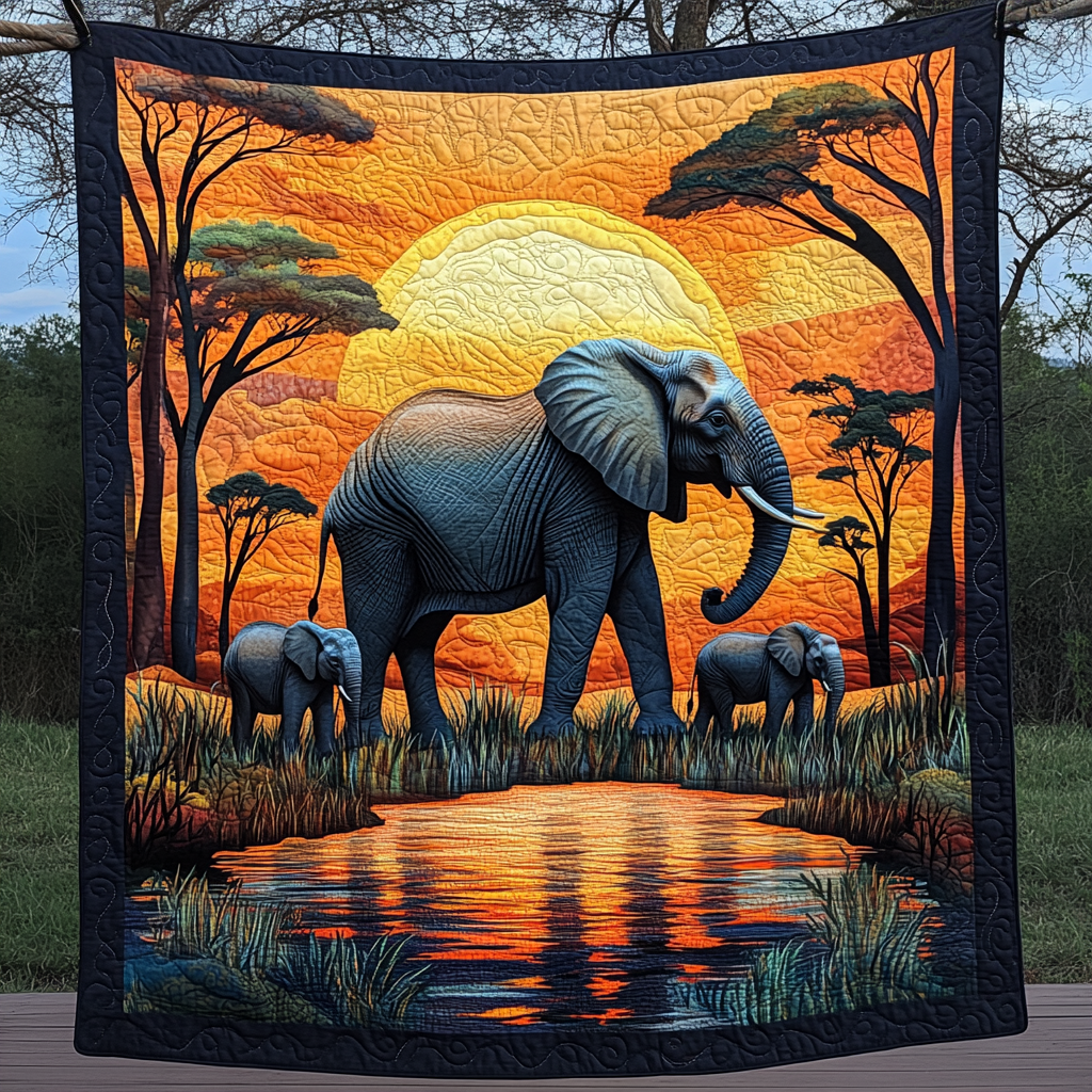 Elephant Quilted Blanket NCU0VT32