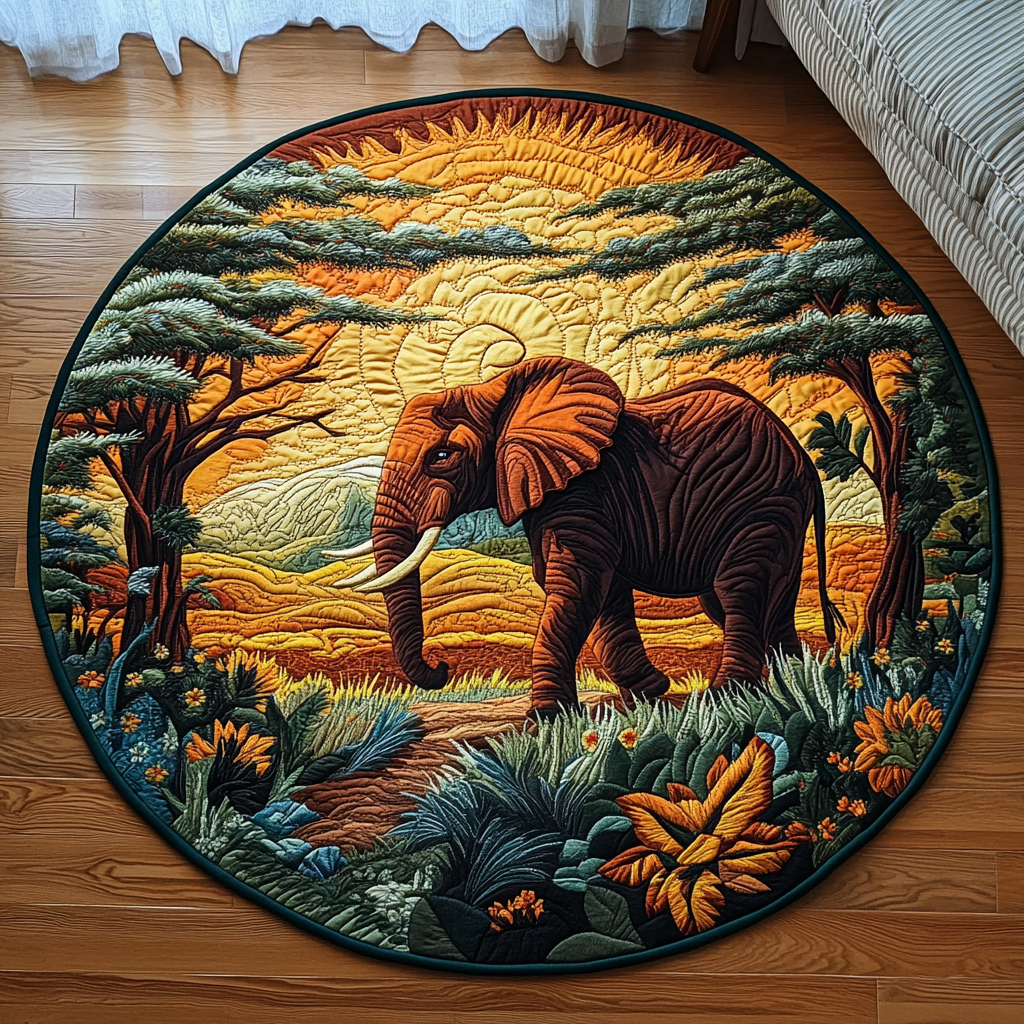 Serengeti Steps Quilted Round Mat NCU0DK1052