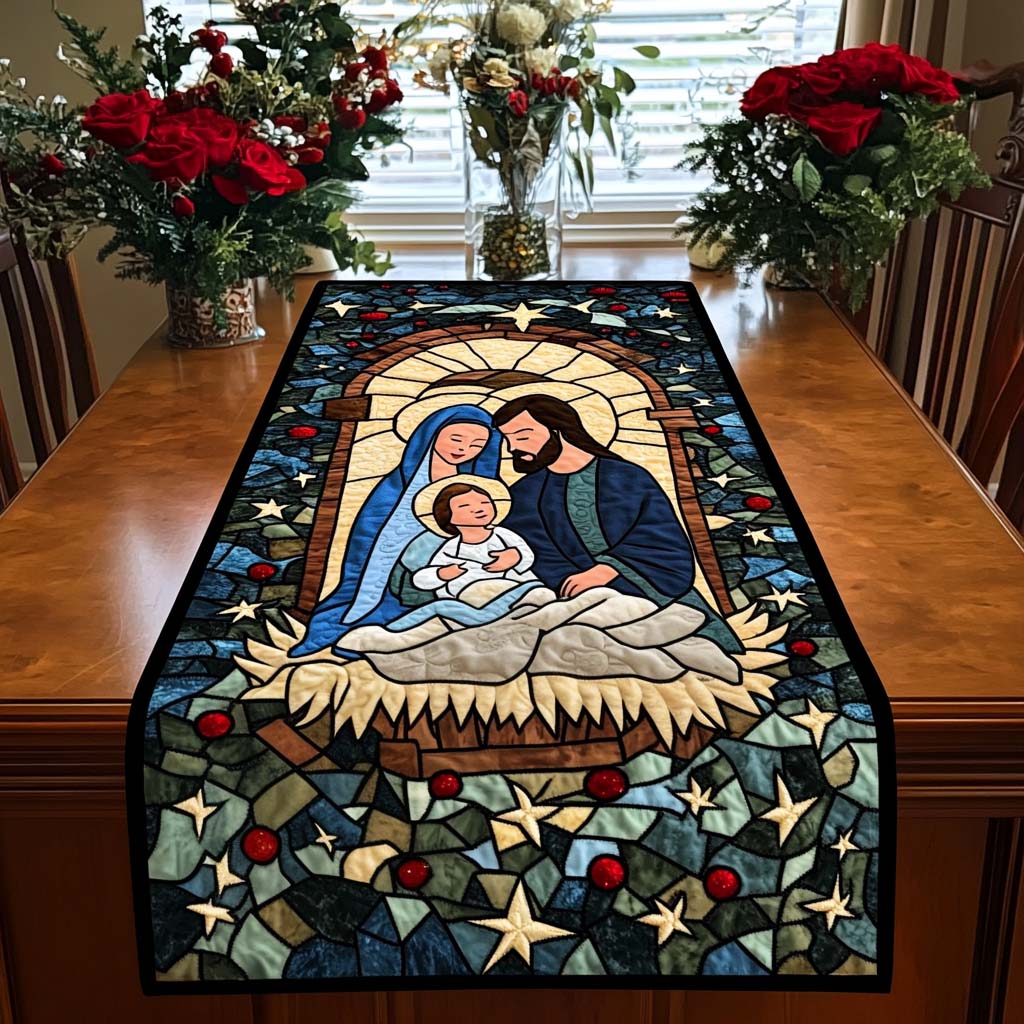 Serenity In The Manger Quilted Table Runner NCU0NT1558