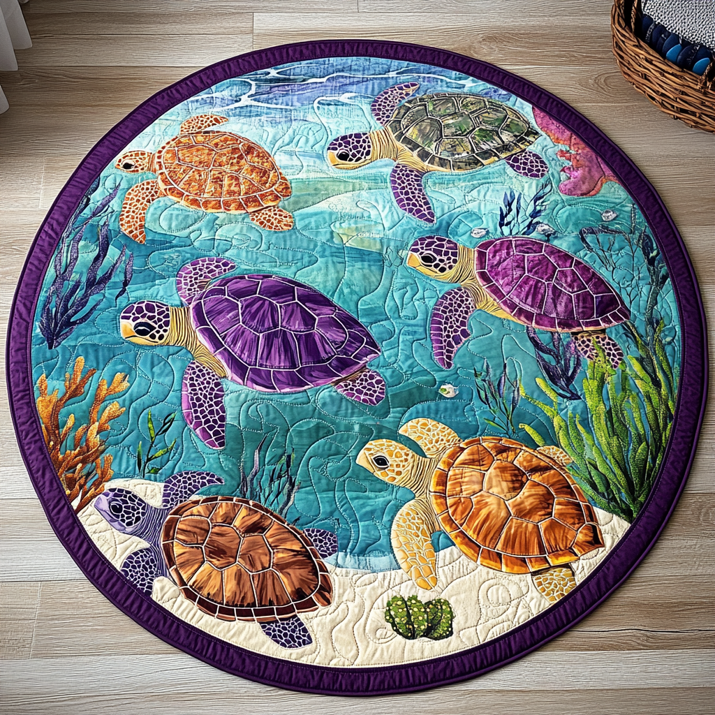 Shelled Peace Quilted Round Mat NCU0TL1466