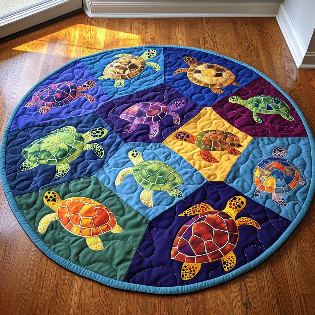 Shelled Tranquility Quilted Round Mat NCU0TL1460