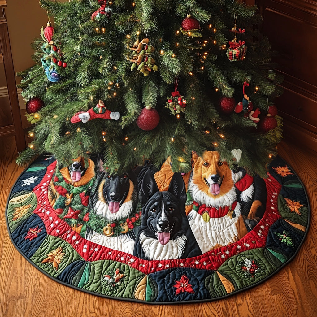 Shepherd Christmas Eve Quilted Christmas Tree Skirt NCU0PT1517