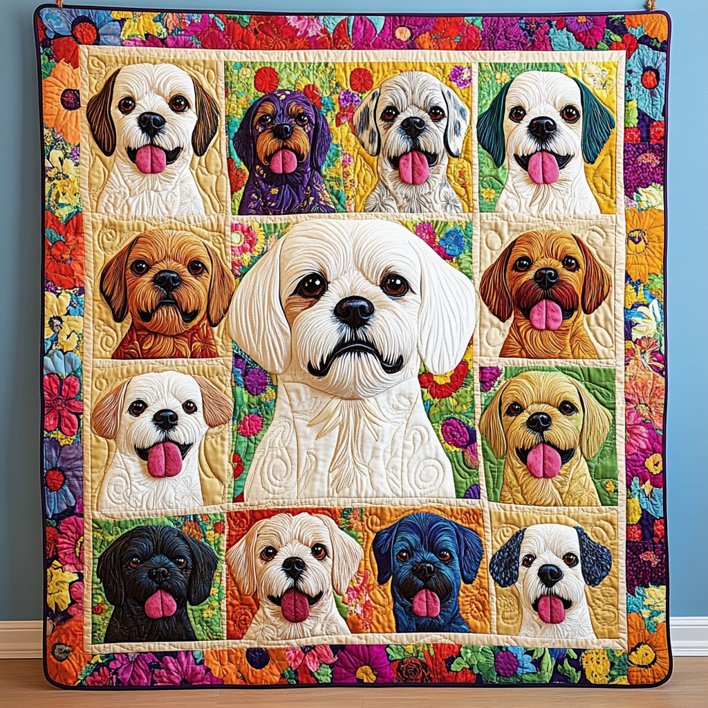 Shih Tzu Splendor Quilted Blanket NCU0DK457