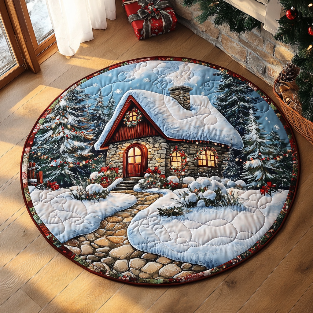 Silent Night Glow Quilted Round Mat NCU0PD857