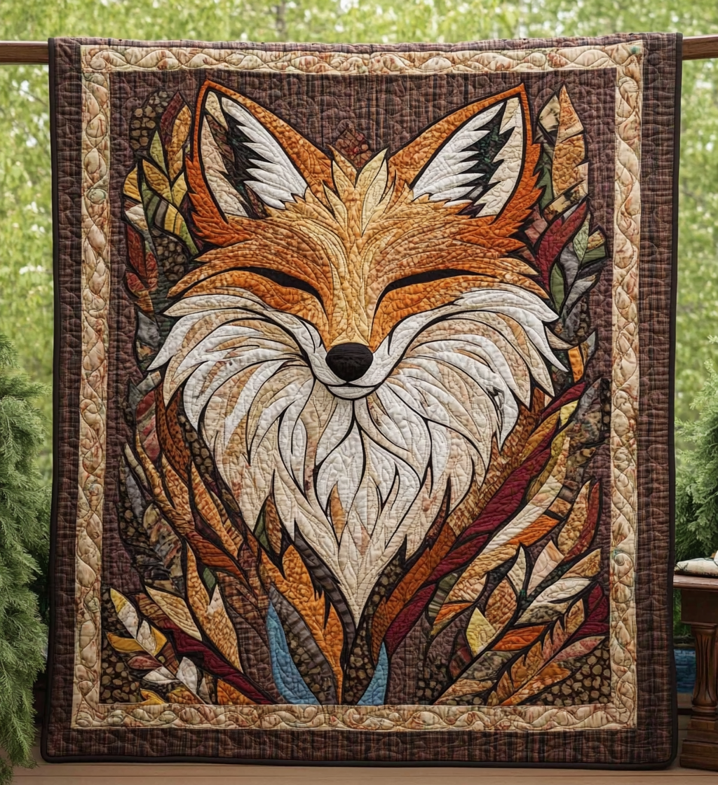 Sleeping Fox Quilted Blanket NCU0DV569