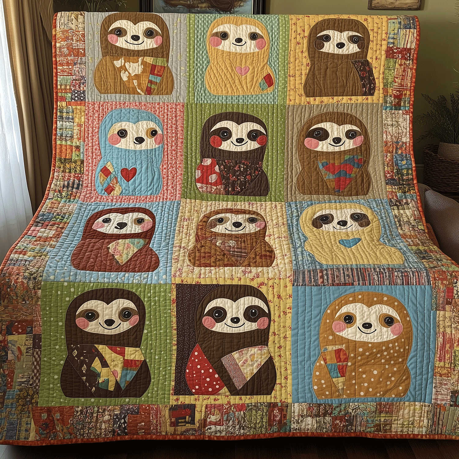 Sloth Serenity Quilted Blanket NCU0TH1413