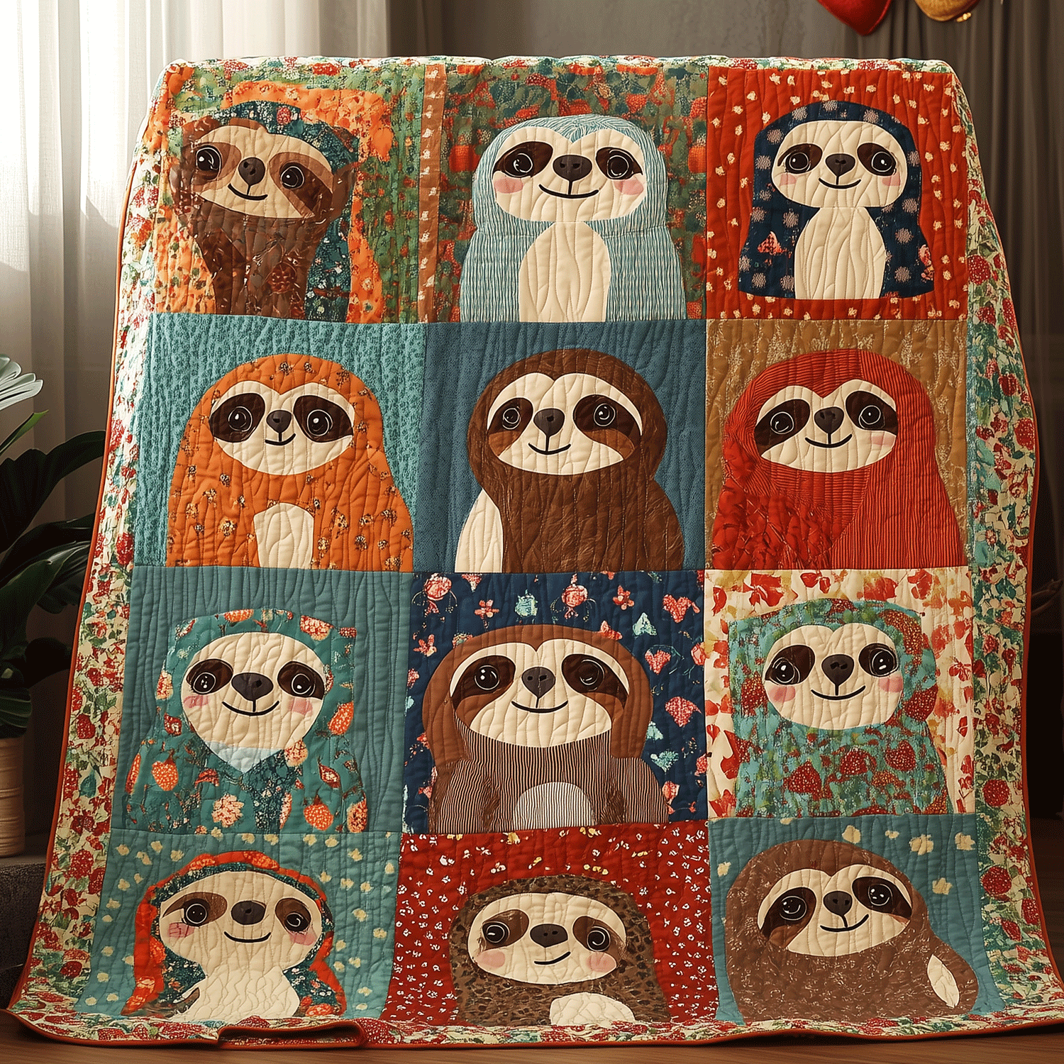 Sloth Smiles Quilted Blanket NCU0TH1409