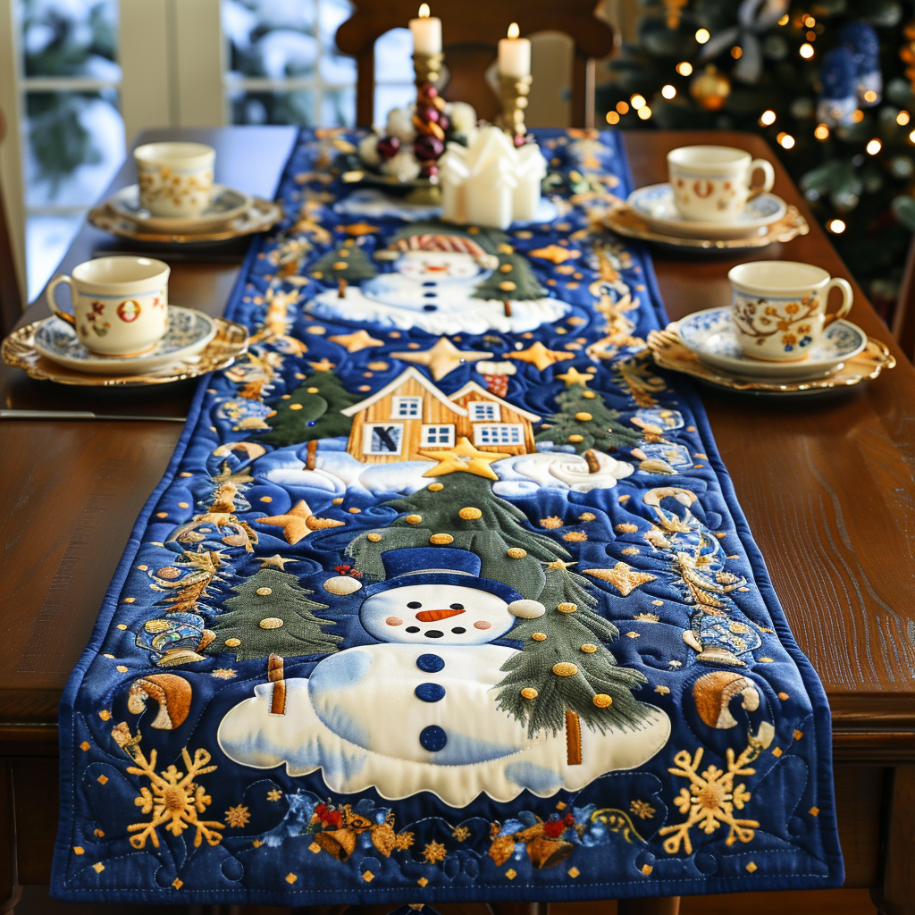 Snowman Magic Quilted Table Runner NCU0DV254