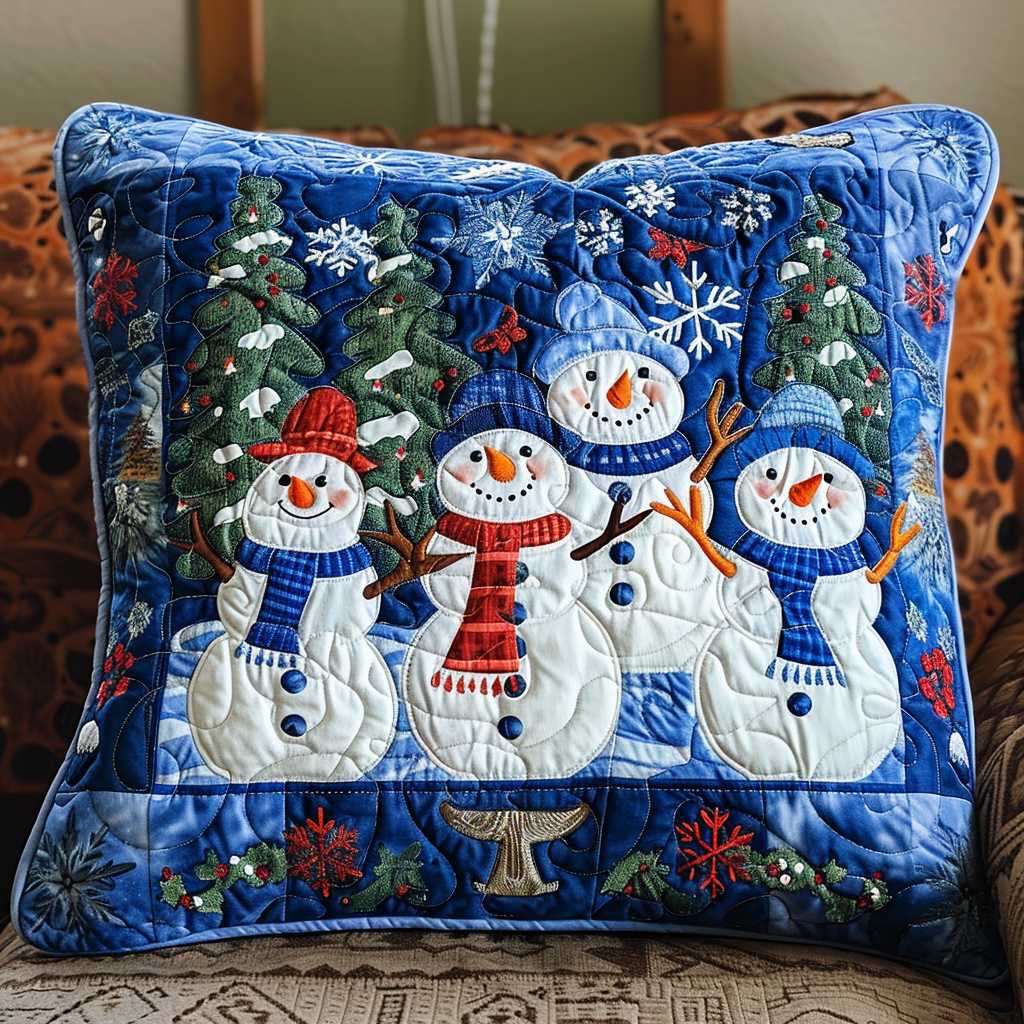 Snowman Joy Quilted Pillow Case NCU0TL632