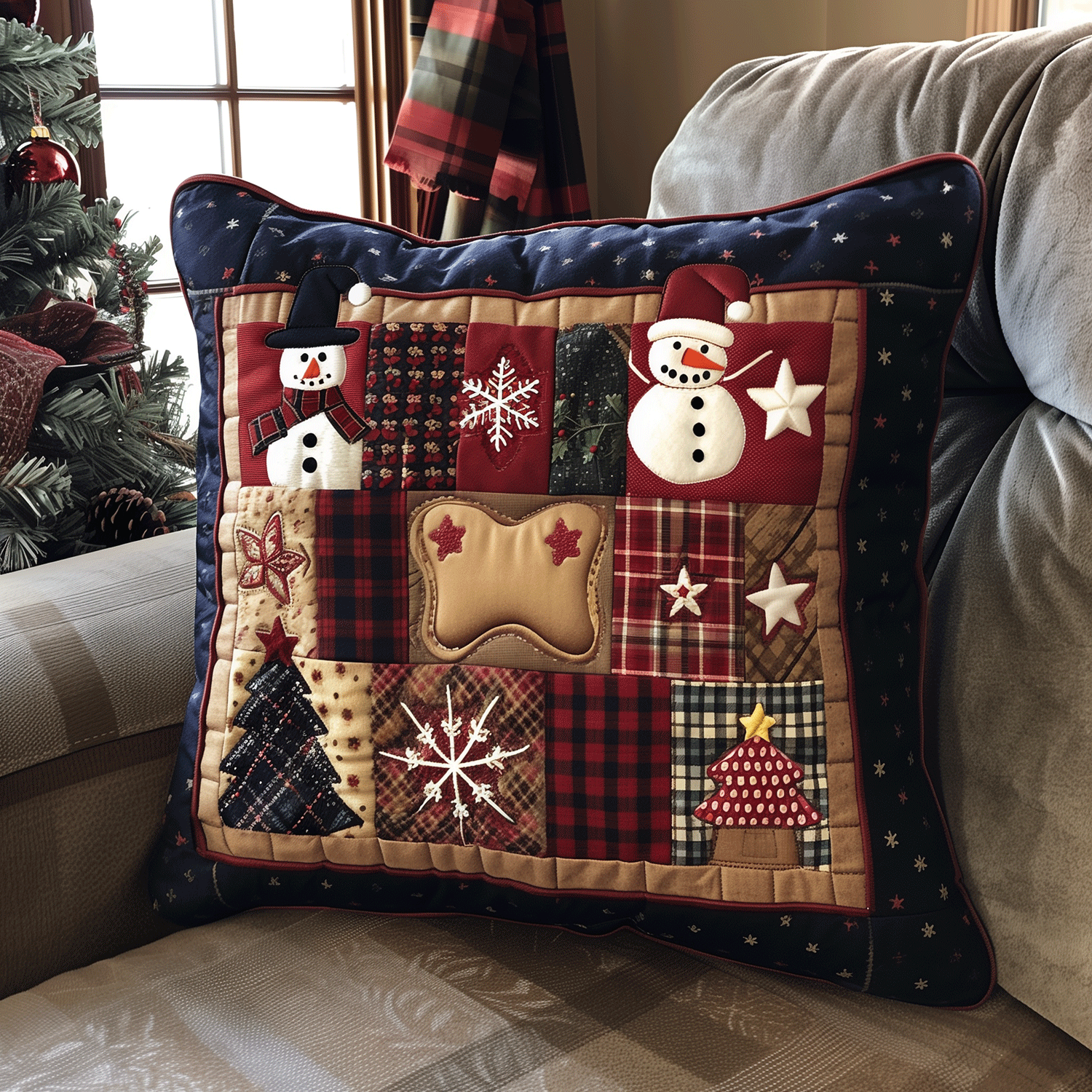 Snowy Friends Quilted Pillow Case NCU0TH1130