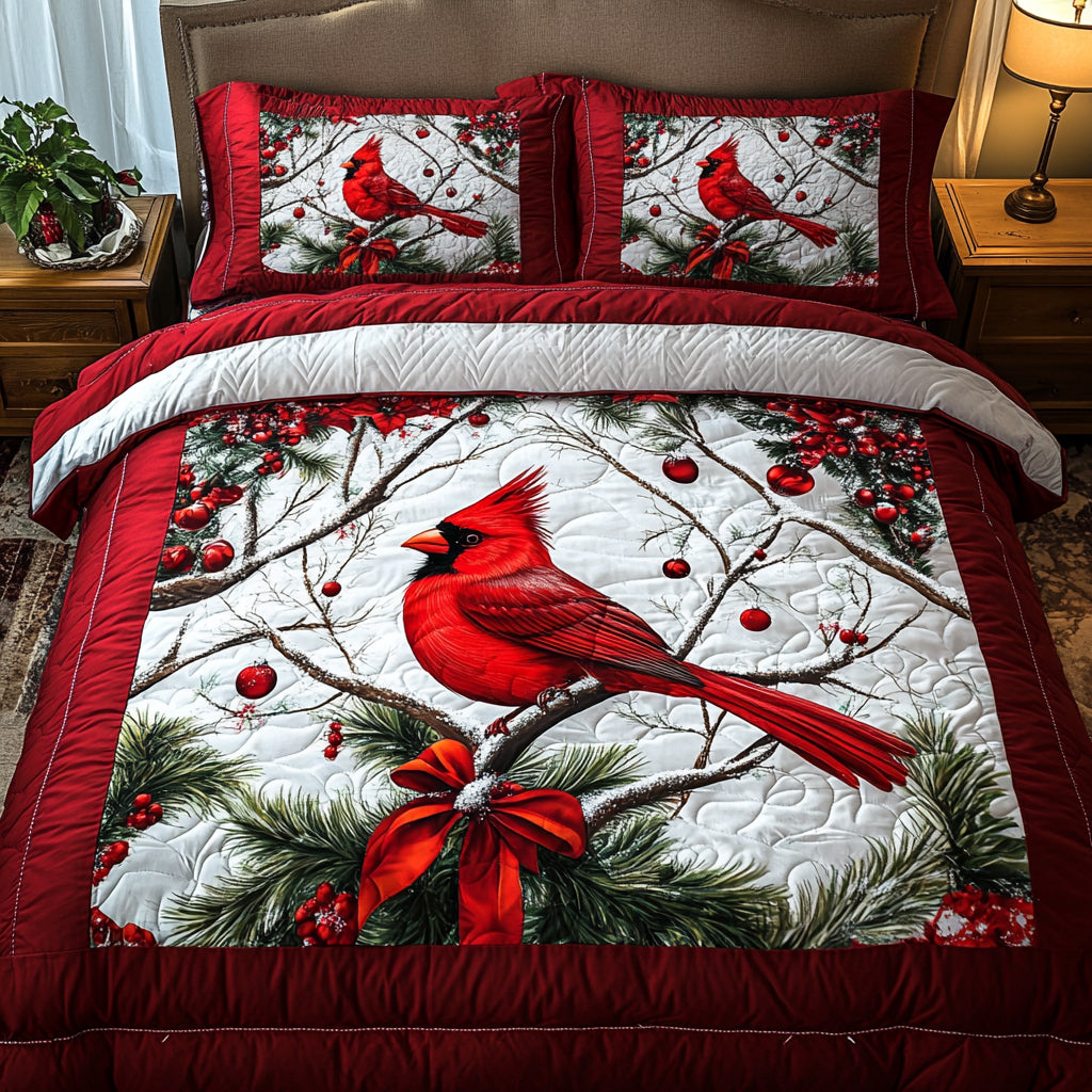 Snowy Perch Quilted Bedding Set NCU0VH043