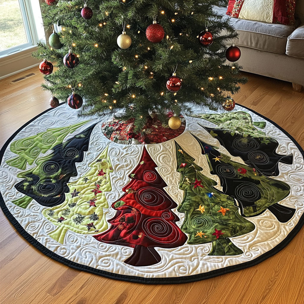 Snowy Tree Jubilee Quilted Christmas Tree Skirt NCU0PT1332