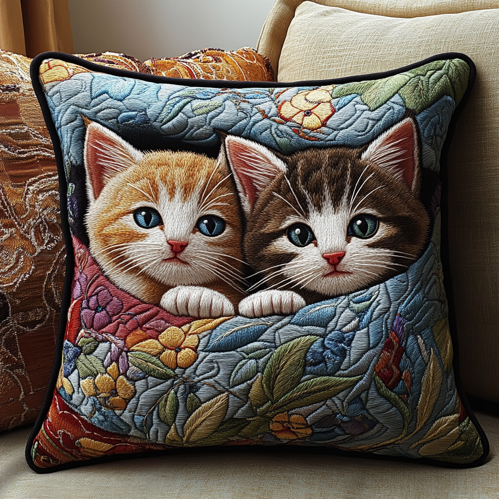 Snuggly Feline Friends Quilted Pillow Case NCU0TL1083