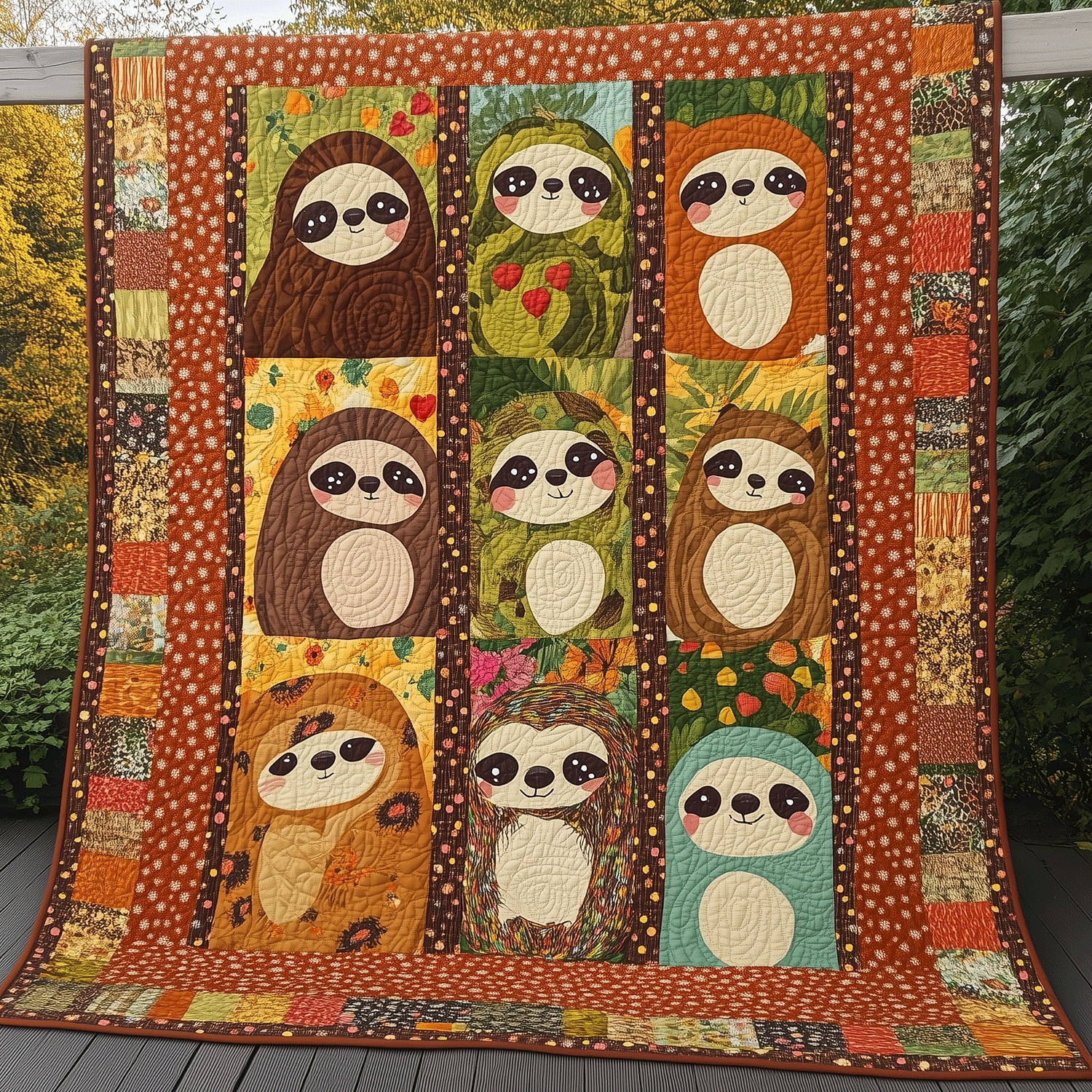 Snuggly Sloths Quilted Blanket NCU0TH1406