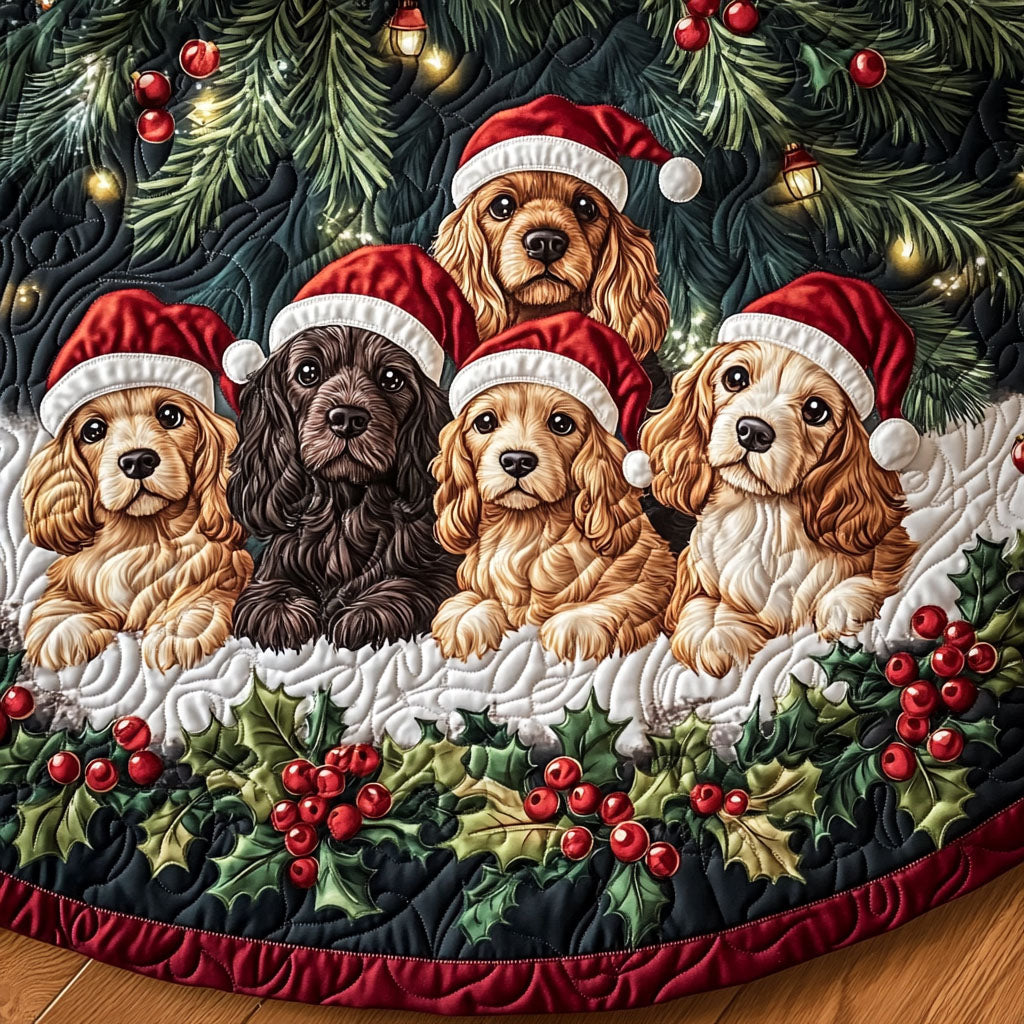 Spaniel Harmony Quilted Christmas Tree Skirt NCU0PT1702