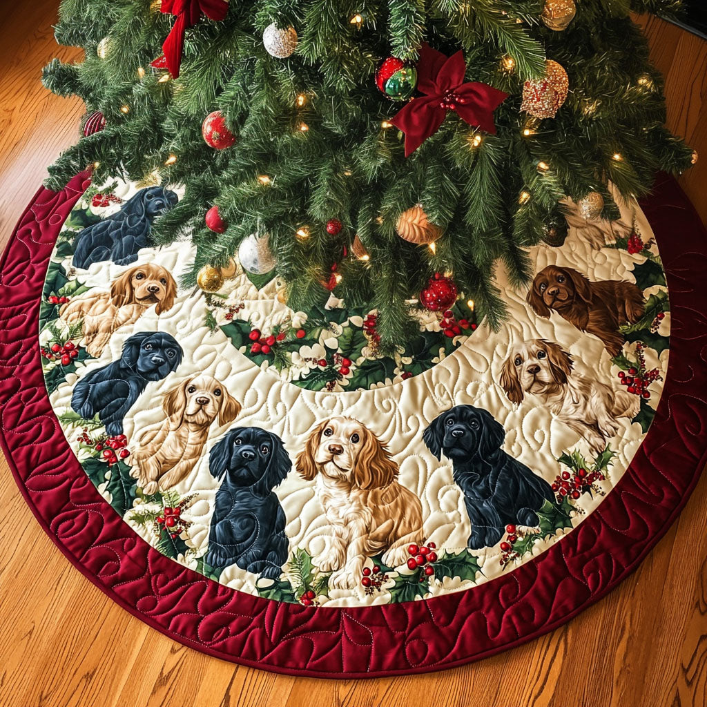 Spaniel Haven Quilted Christmas Tree Skirt NCU0PT1668