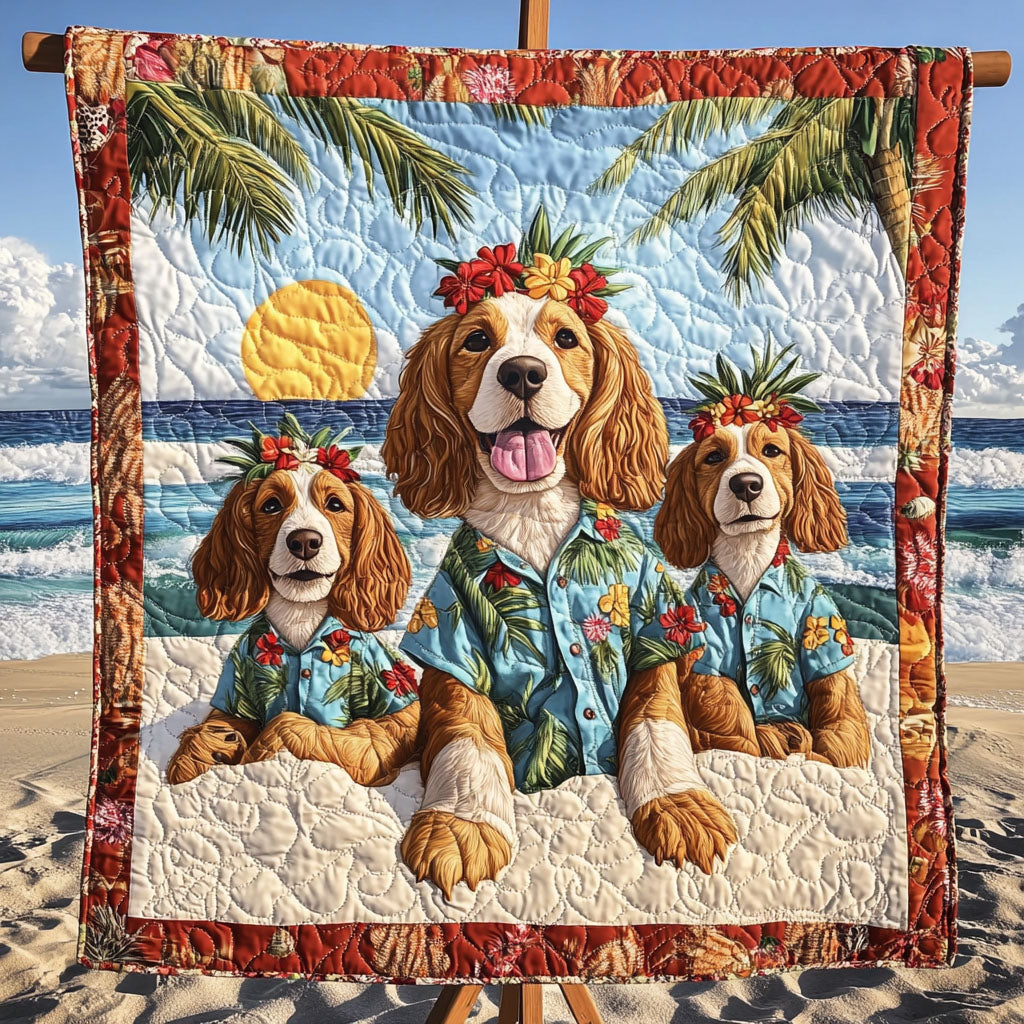 Spaniel Under the Sun Quilted Blanket NCU0PT1763