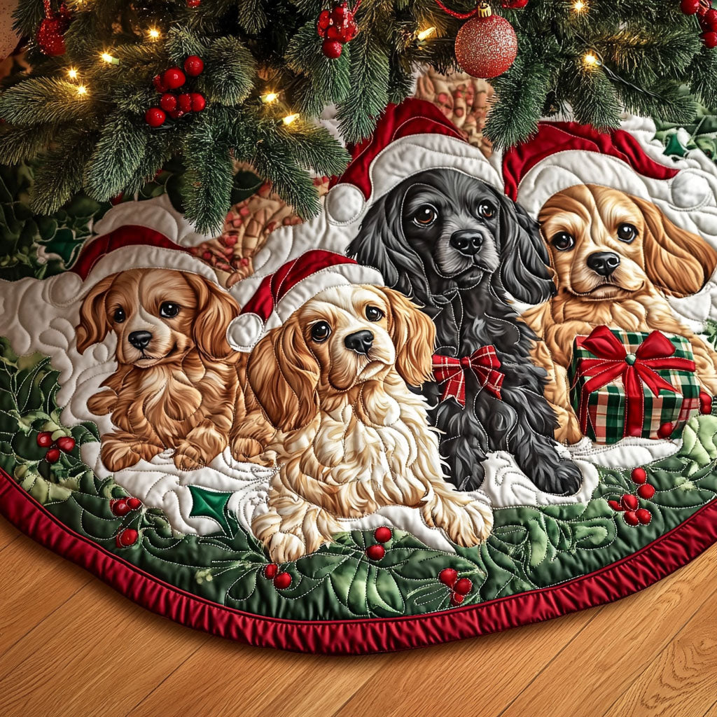 Spaniel Whispers Quilted Christmas Tree Skirt NCU0PT1708