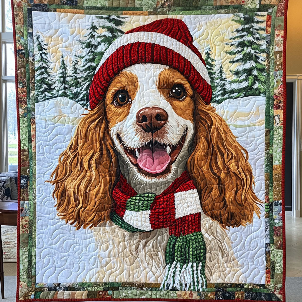 Spaniel Winter Magic Quilted Blanket NCU0PT1737