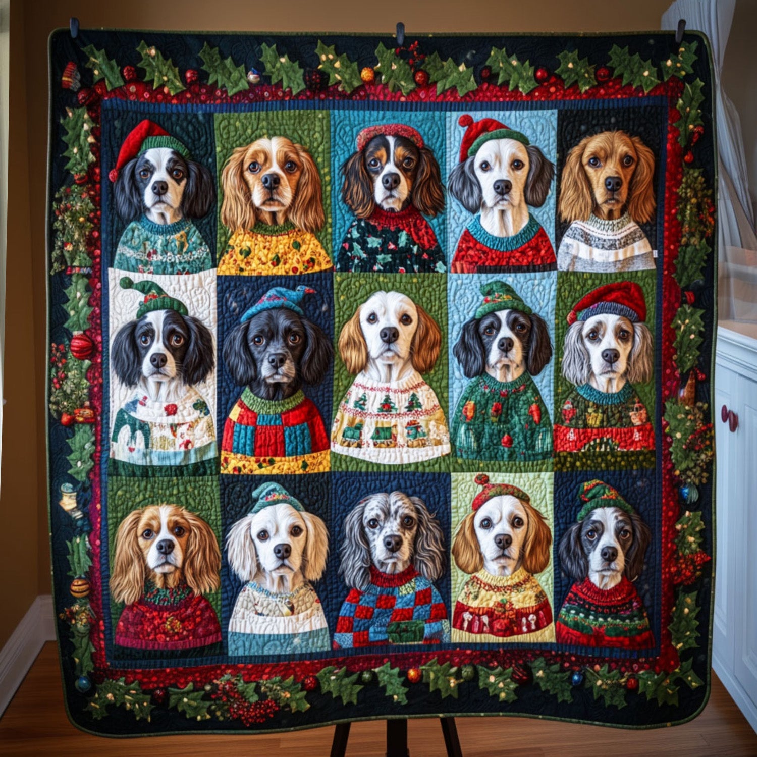 Spaniel Wishes Quilted Blanket NCU0PT1723