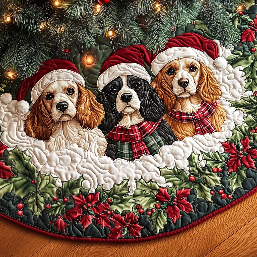 Spaniel Wonder Quilted Christmas Tree Skirt NCU0PT1710