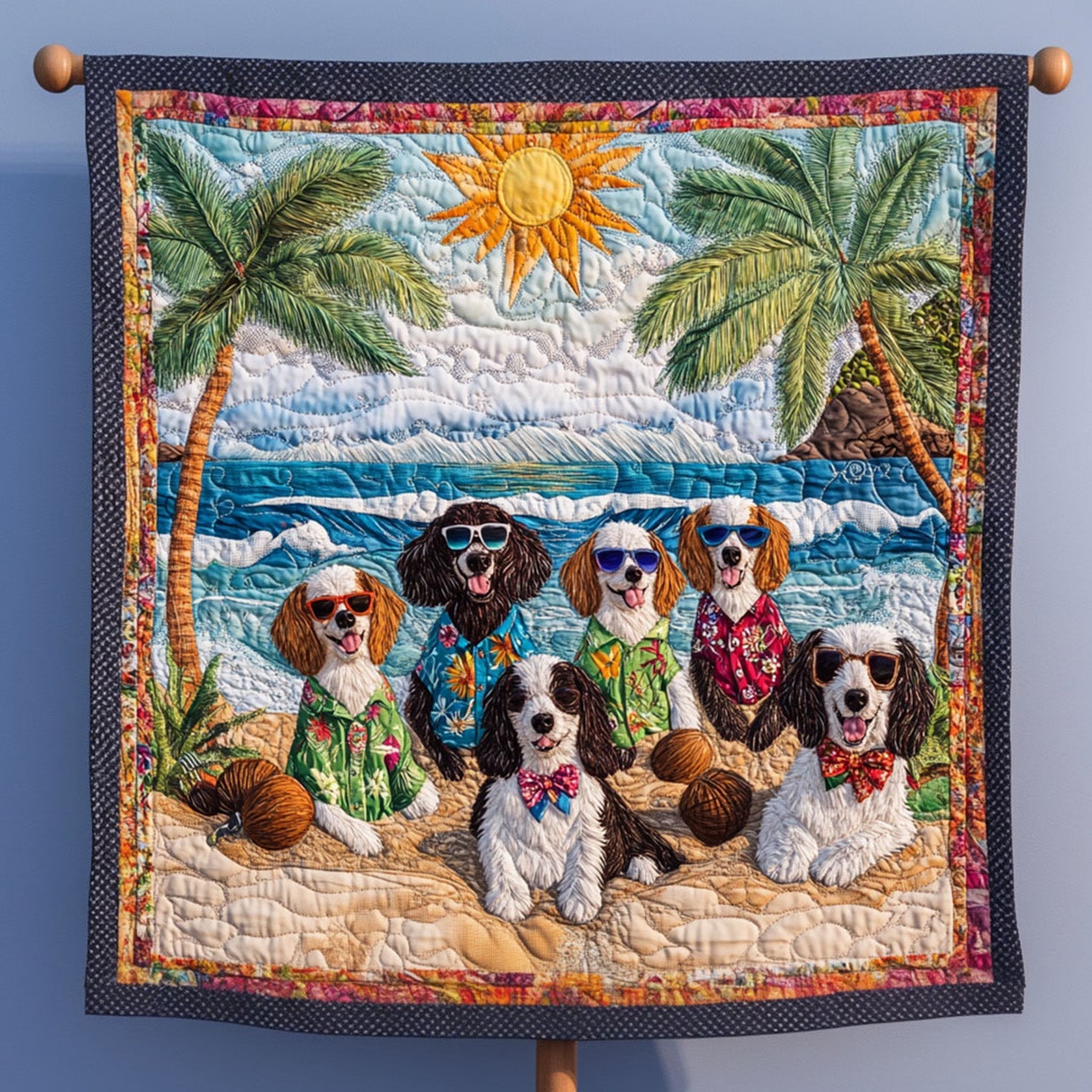 Spaniel in Sun Fields Quilted Blanket NCU0PT1759