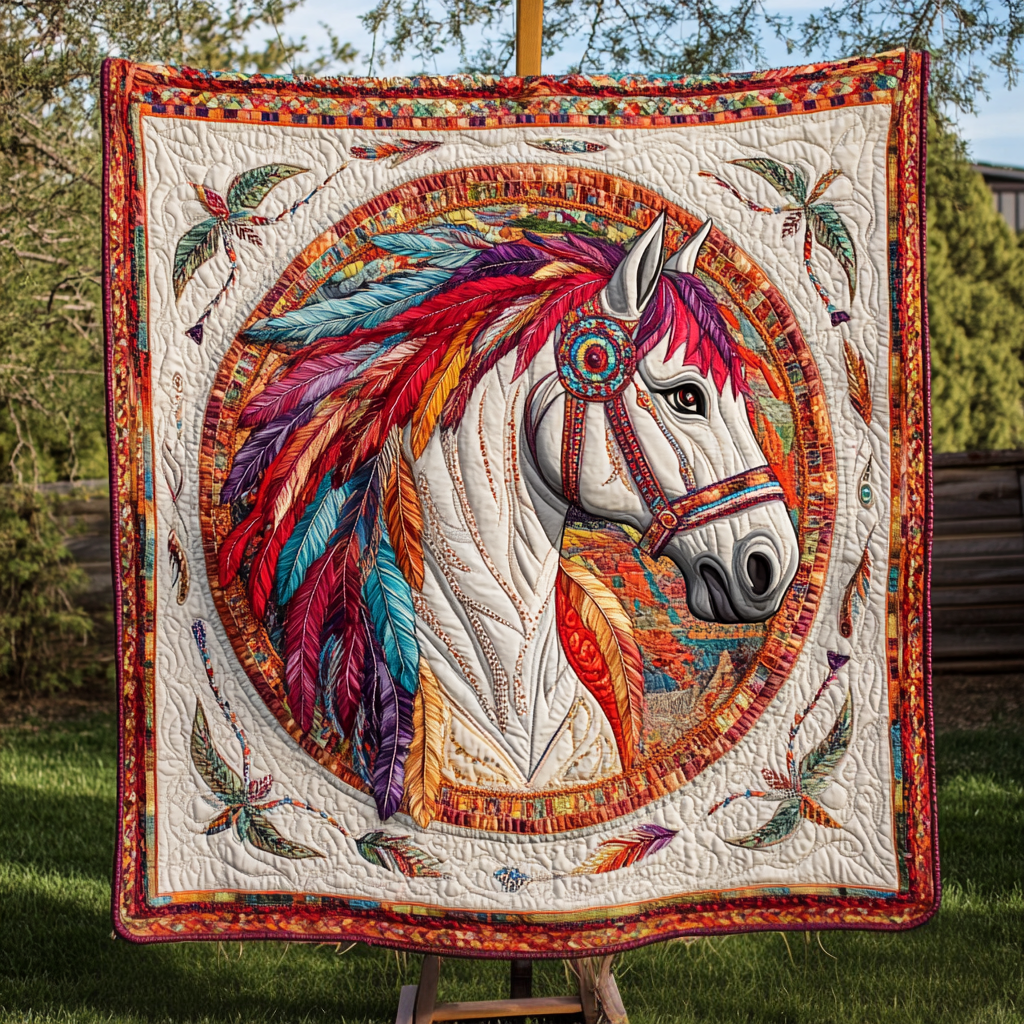 Spirit of the Painted Horse Quilted Blanket NCU0DK1628