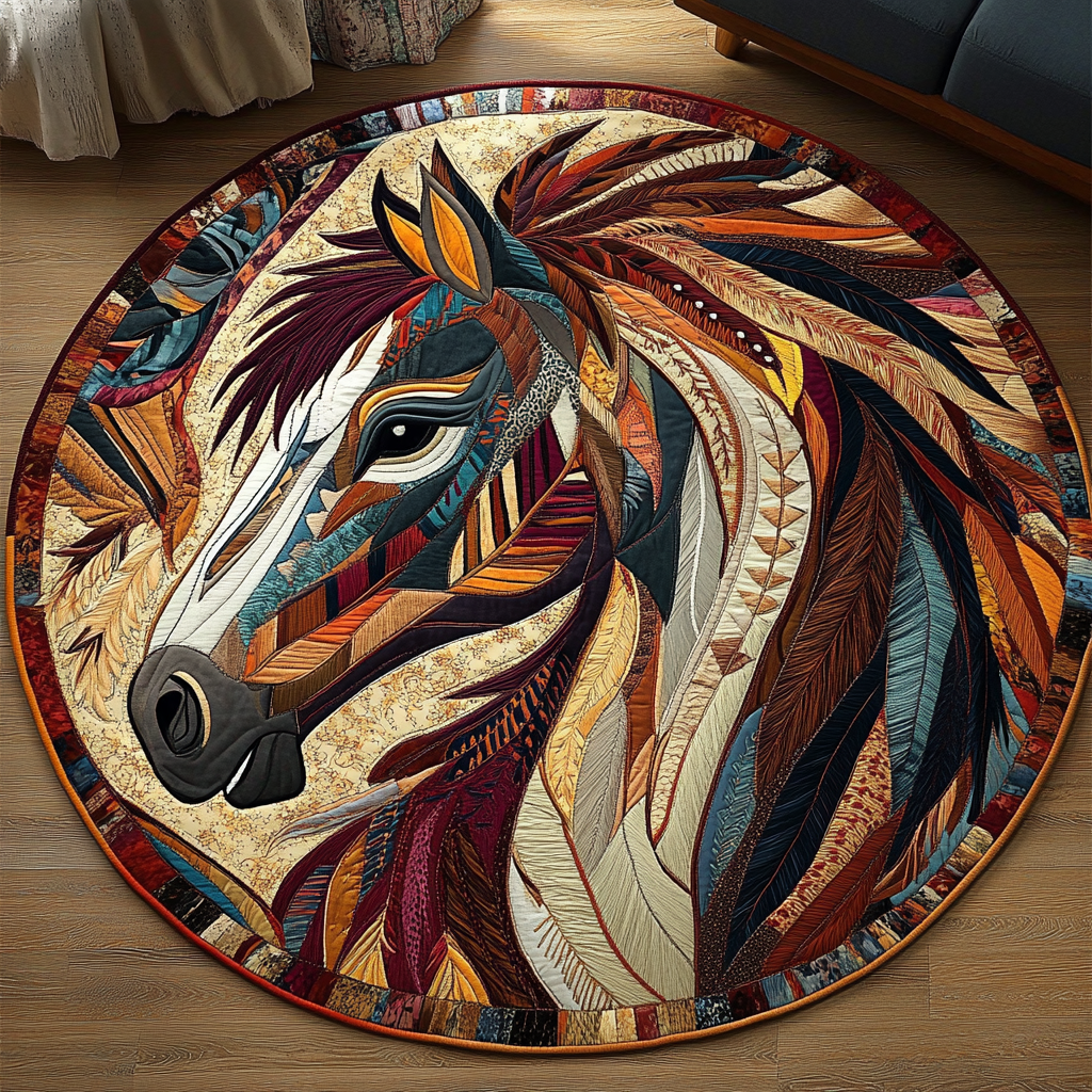 Spirits of the Earth Quilted Round Mat NCU0DK998