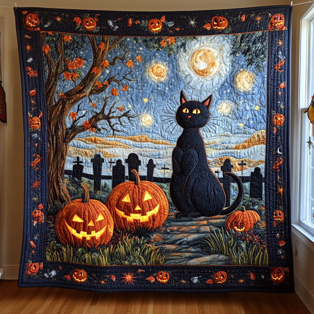 Spook-tacular Halloween Quilted Blanket NCU0PD400