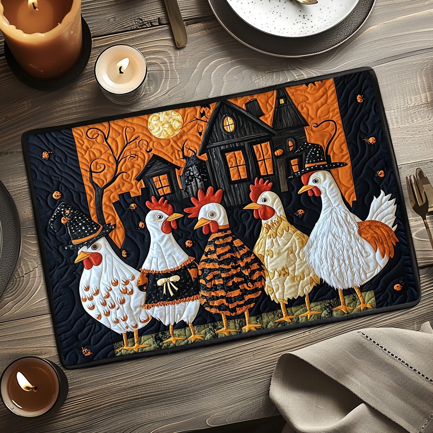 Spooky Chicken Quilted Placemat NCU0TL1269