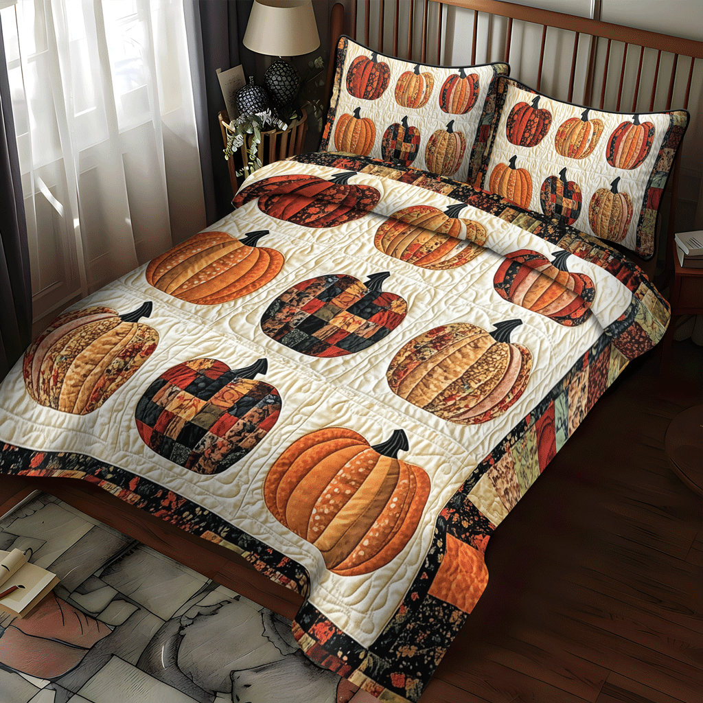 Spooky Harvest 3-Piece Quilted Bedding Set NCU0TH1850