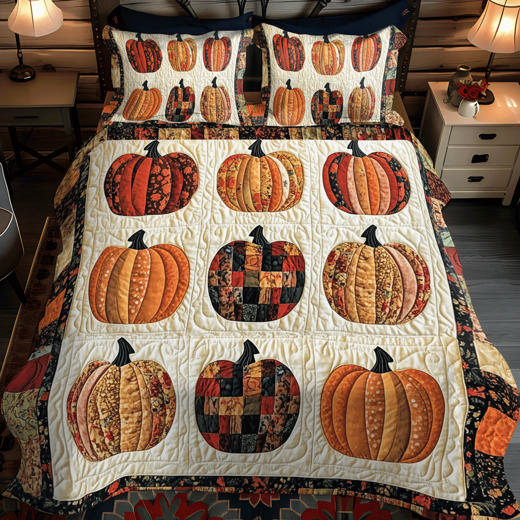 Spooky Harvest 3-Piece Quilted Bedding Set NCU0TH1850