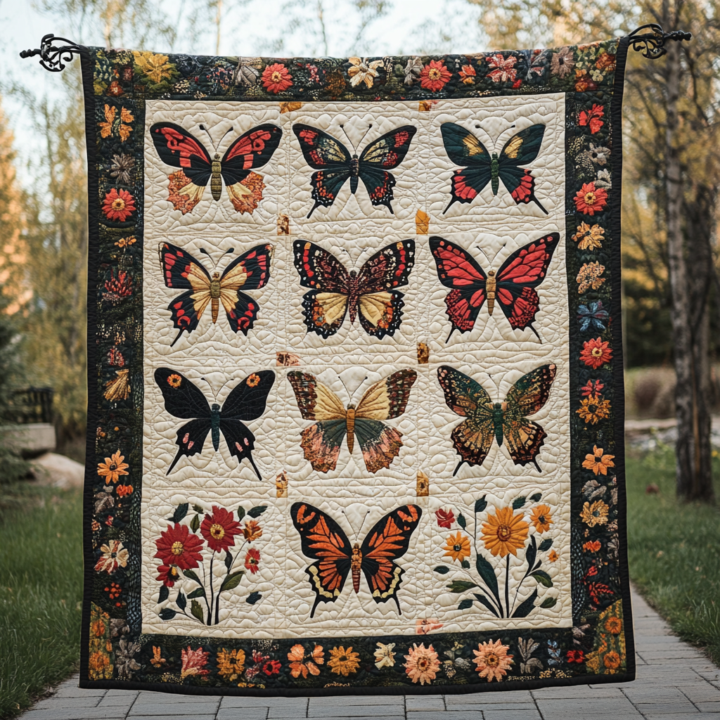 Springtime Flutters Quilted Blanket NCU0DK726