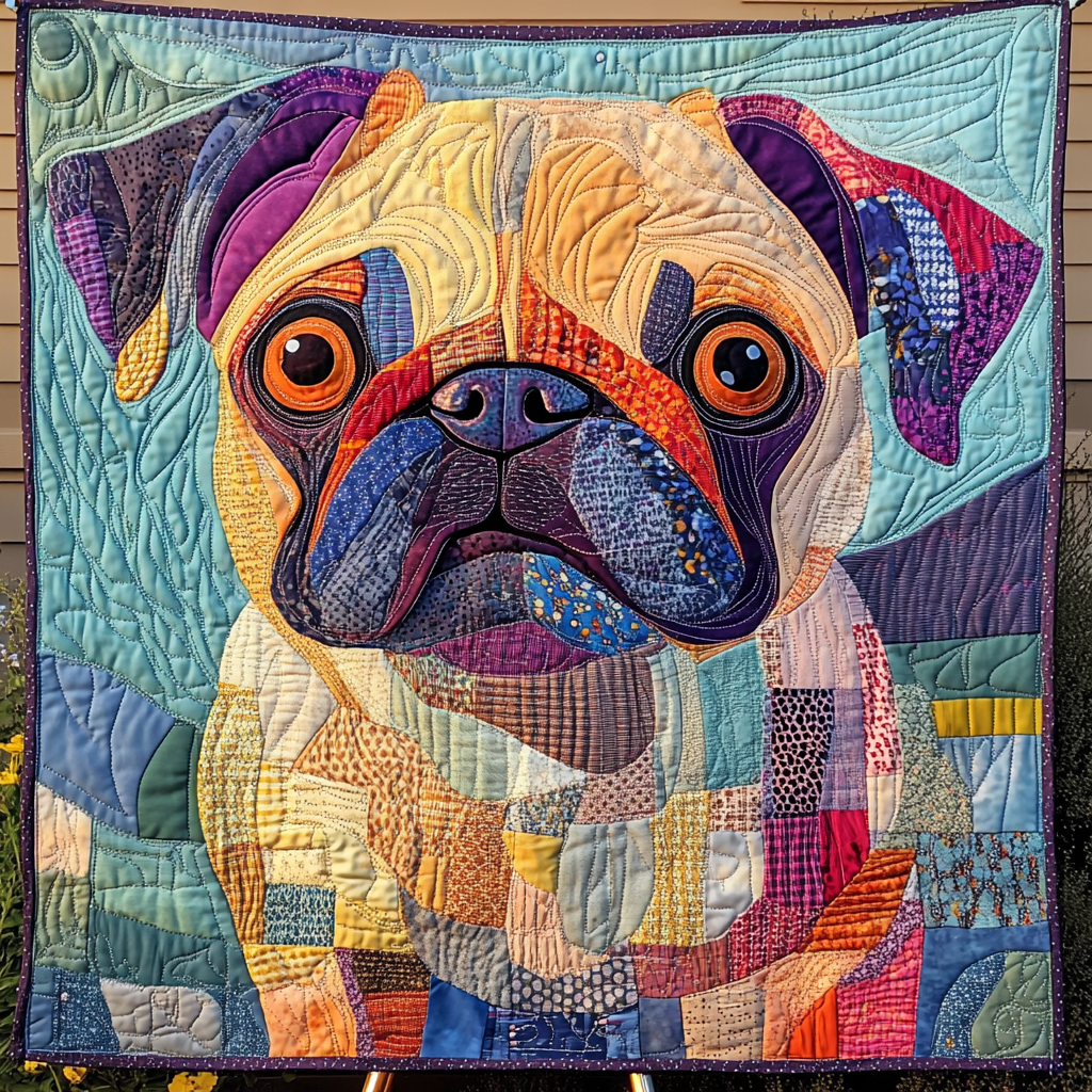 Squishy Pug Love Quilted Blanket NCU0DK1400