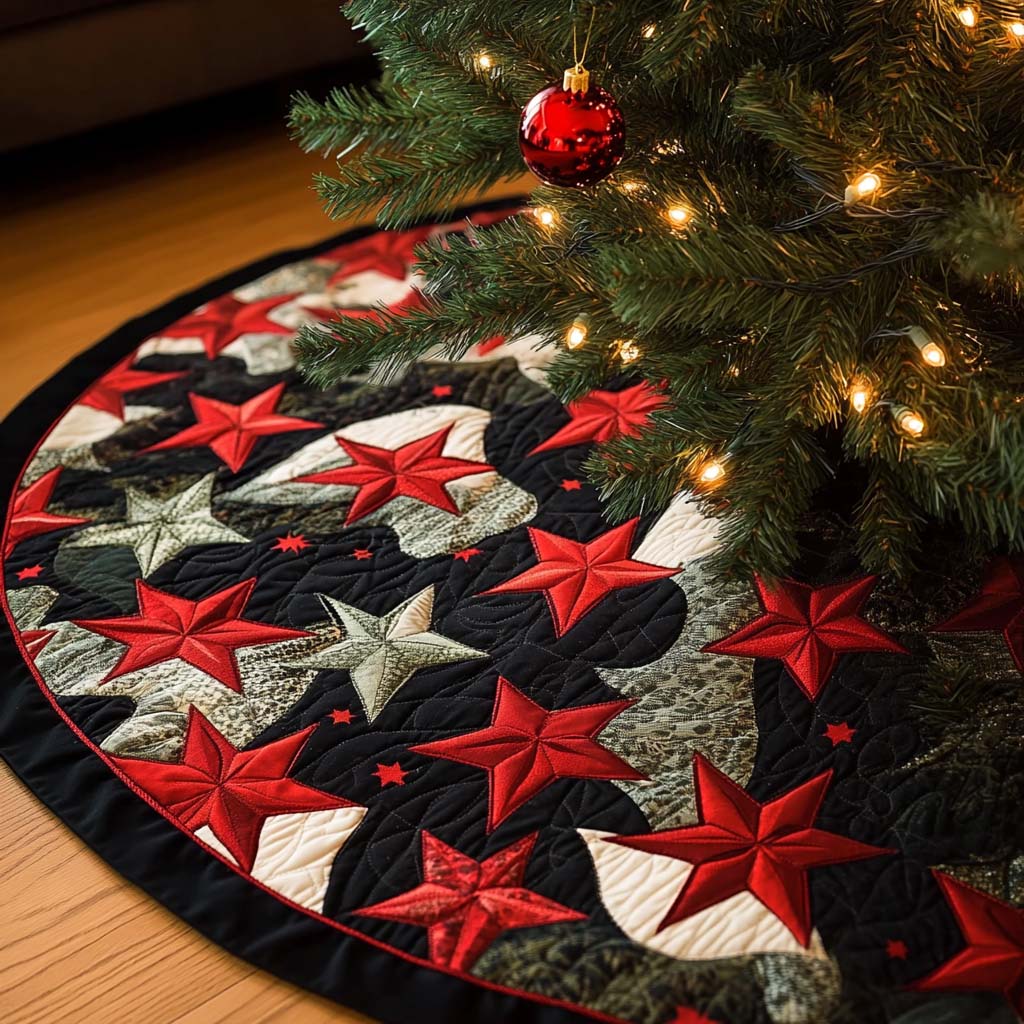 Starry Night Christmas Quilted Tree Skirt NCU0NT1526