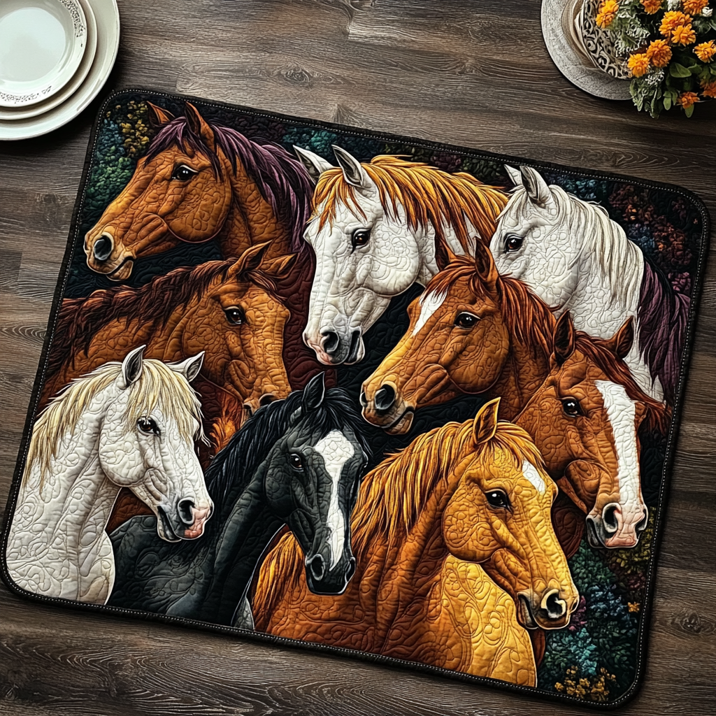 Stunning Horse Equestrian Quilted Place Mat NCU0PD459