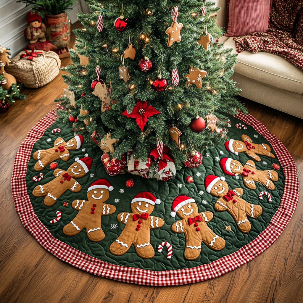 Sugary House of Joy Christmas Quilted Tree Skirt NCU0DK1489