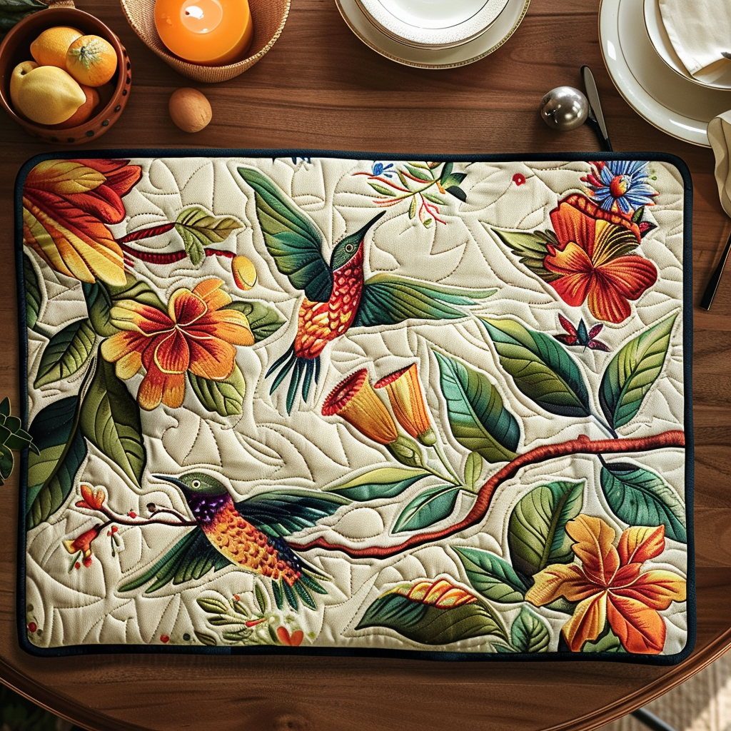 Summer Hummingbirds Quilted Place Mat NCU0TH110