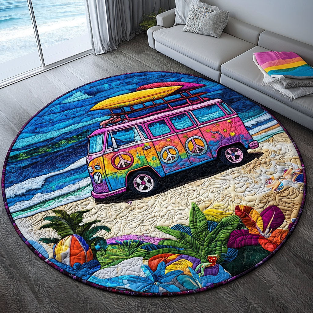 Summer of Love Wheels Quilted Round Mat NCU0PT1160