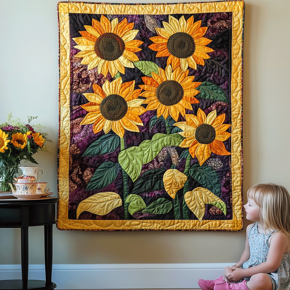 Sun-Kissed Harmony Art Quilt Hanging NCU0TL950