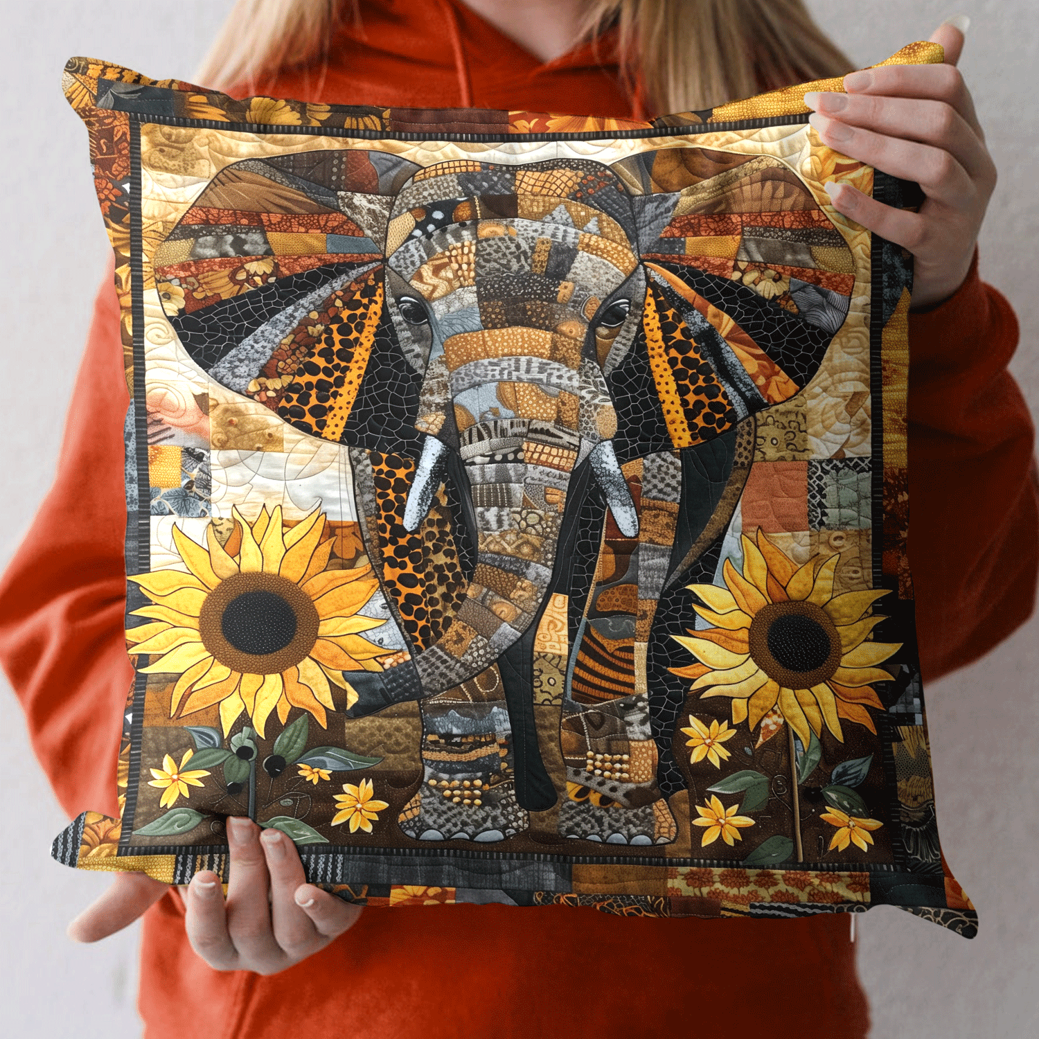 Sunflower Safari Quilted Pillow Case NCU0TH1239