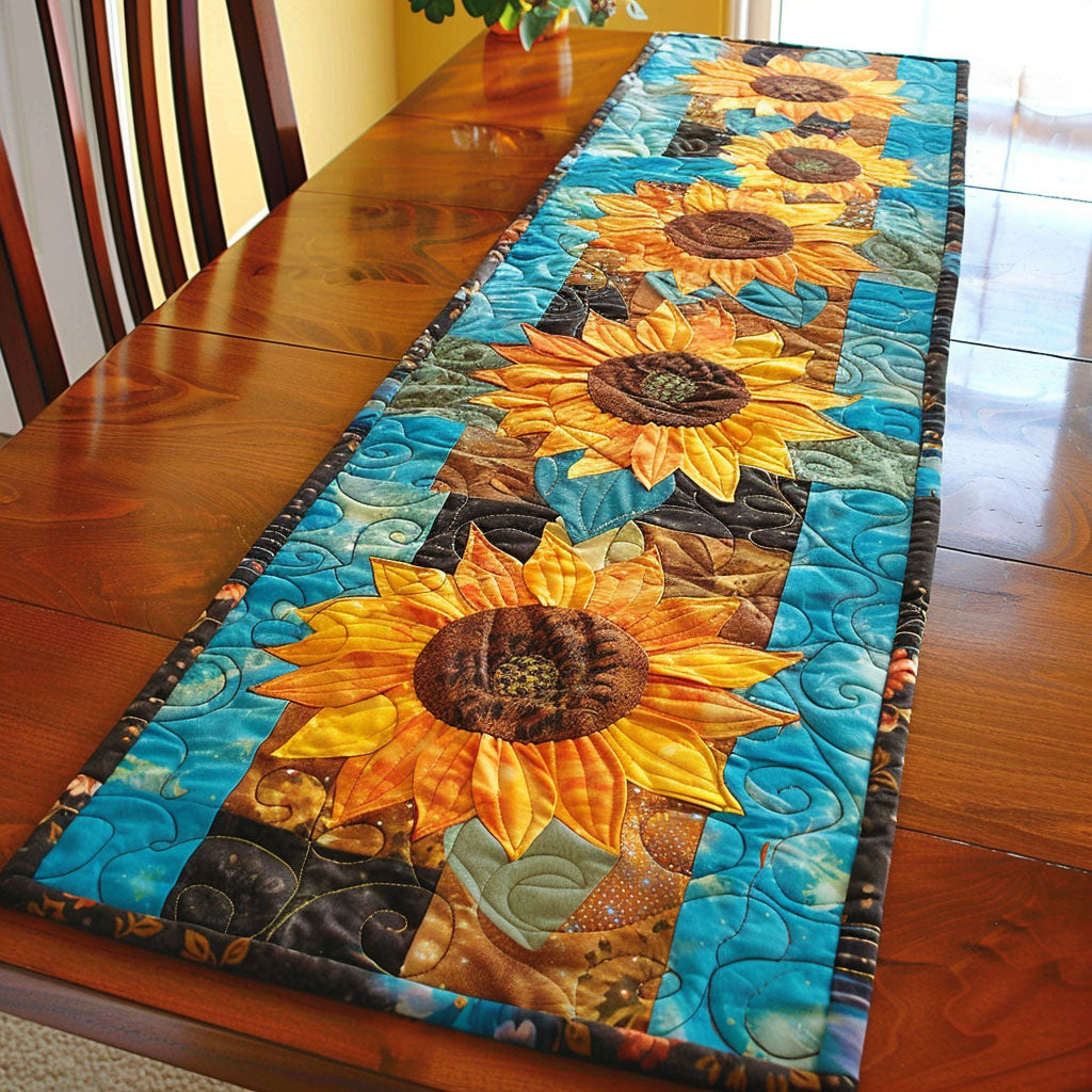 Sunflower Cascade Quilted Table Runner NCU0TL462