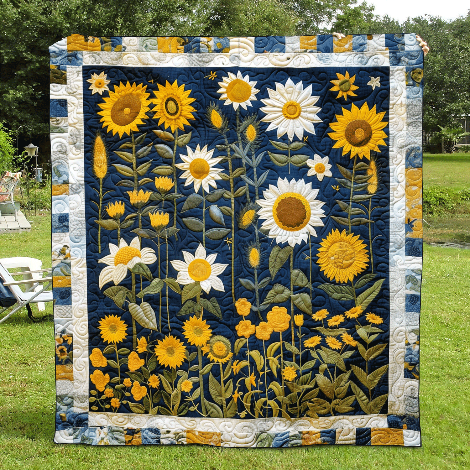 Sunflower Night Quilted Blanket NCU0TH1013