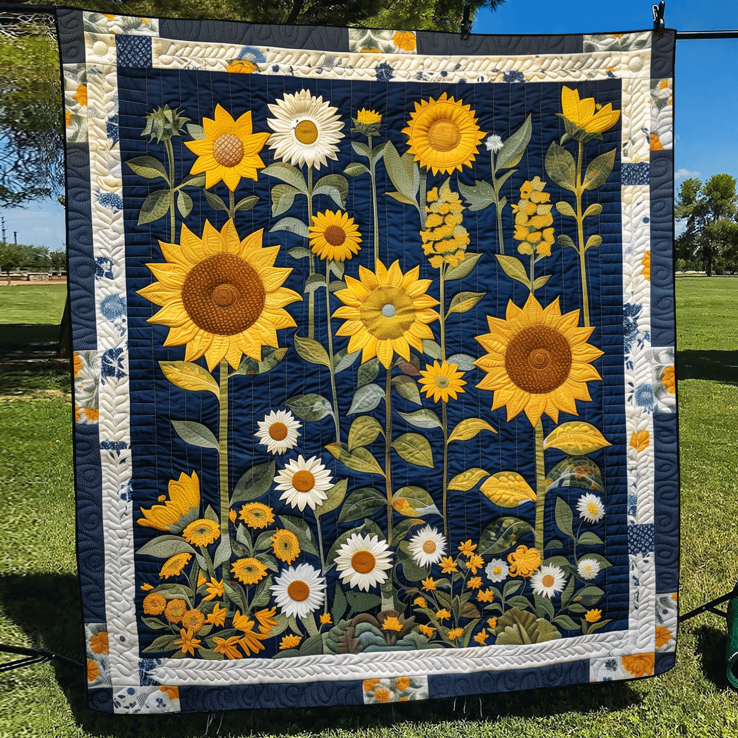 Sunflower Radiance Quilted Blanket NCU0TH1014