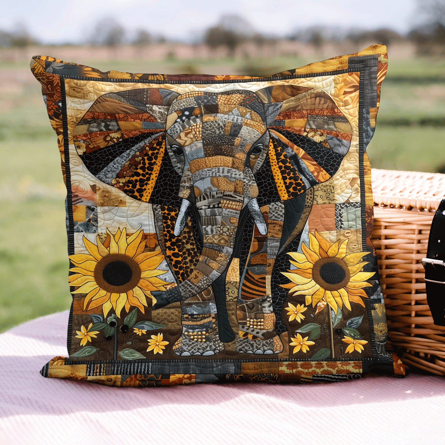 Sunflower Safari Quilted Pillow Case NCU0TH1239