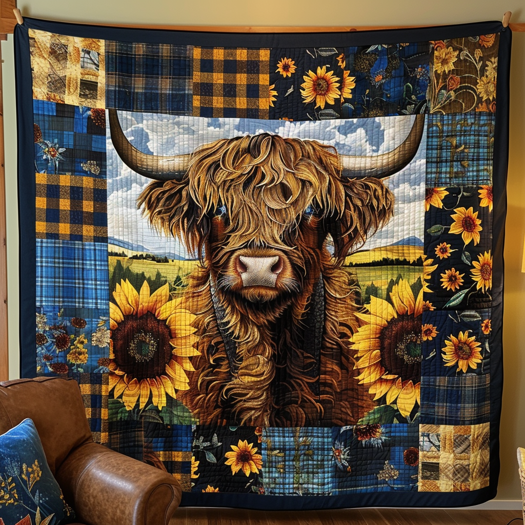 Sunflower Serenade Highland Quilted Blanket NCU0TH823