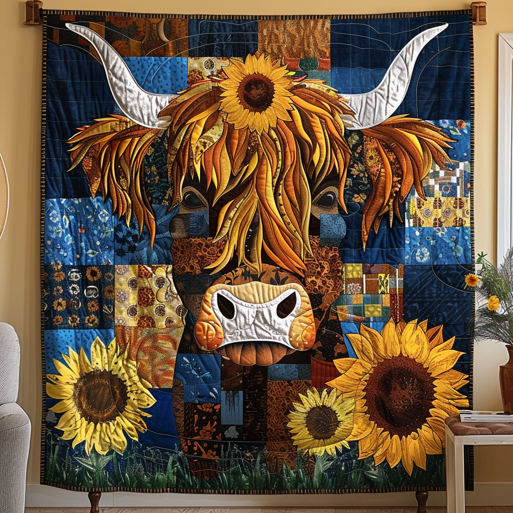 Sunflower Splendor Highland Quilted Blanket NCU0TH825